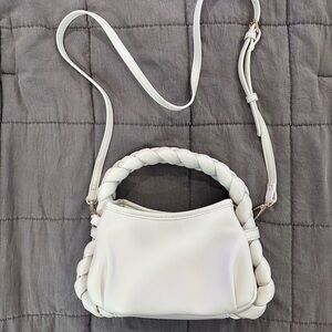 Urban Expressions White Braided Handle Crossbody